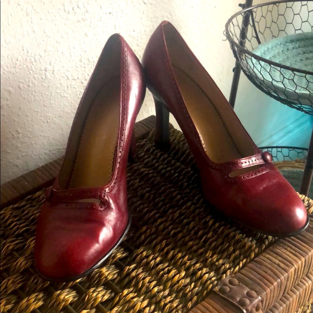 Franco Sarto deep red Mary Jane 3” heel